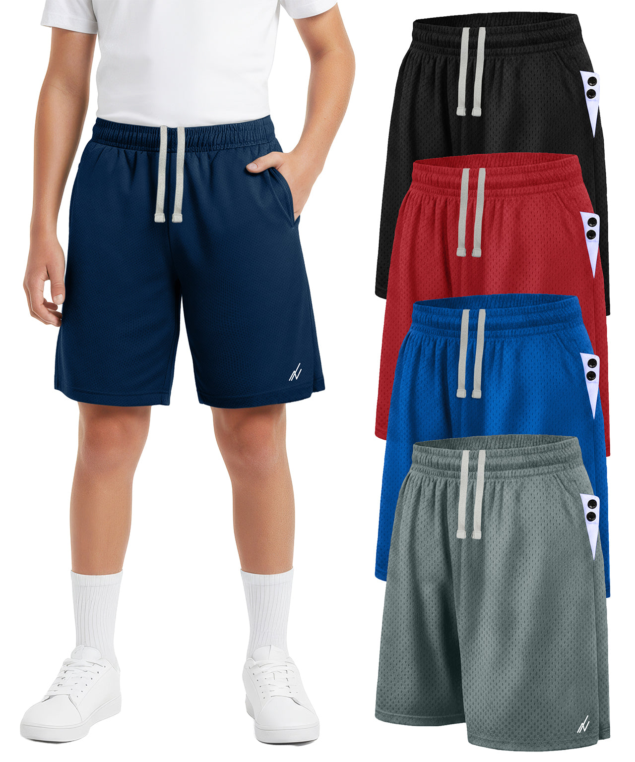 Black-Medium Grey-Royal Blue-Red-Navy
