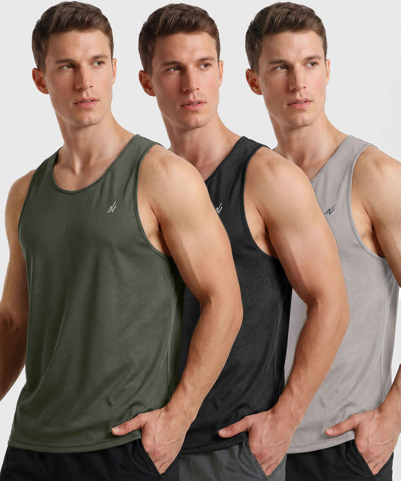 Black-Light Grey-Army Green
