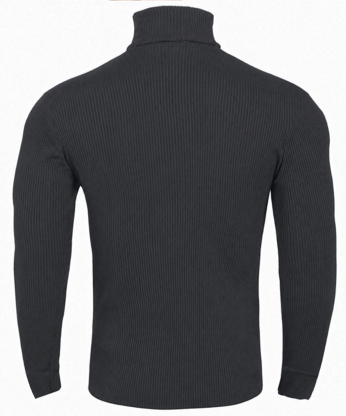 Soft Stretch Cotton Blend Ribbed Turtleneck Men Slim Fit Pullover Shirt