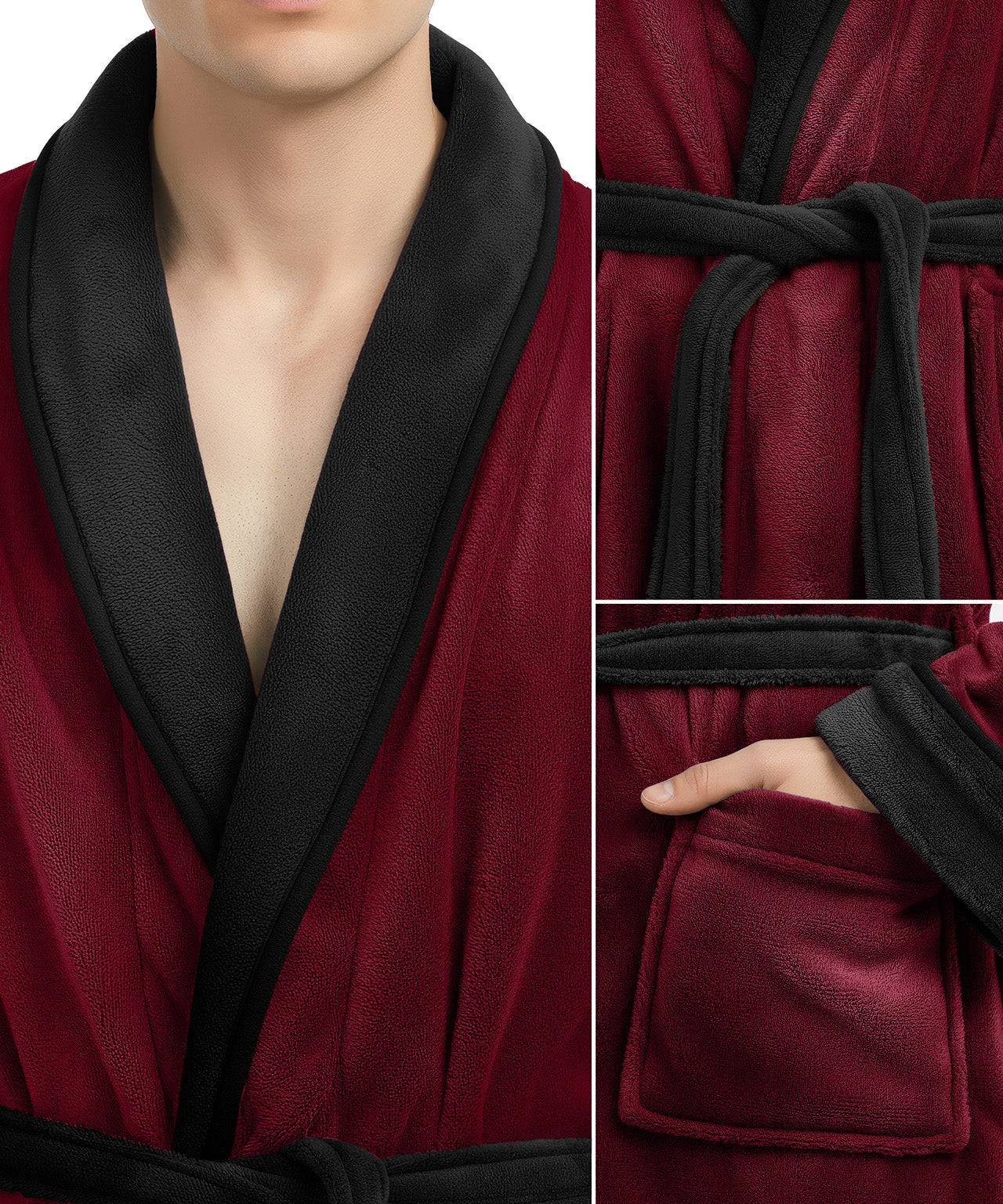 Ny Threads Robe NY Threads Mens Robe, Luxury Plush Fleece Mens Bathrobe, Spa Bath Robe ...