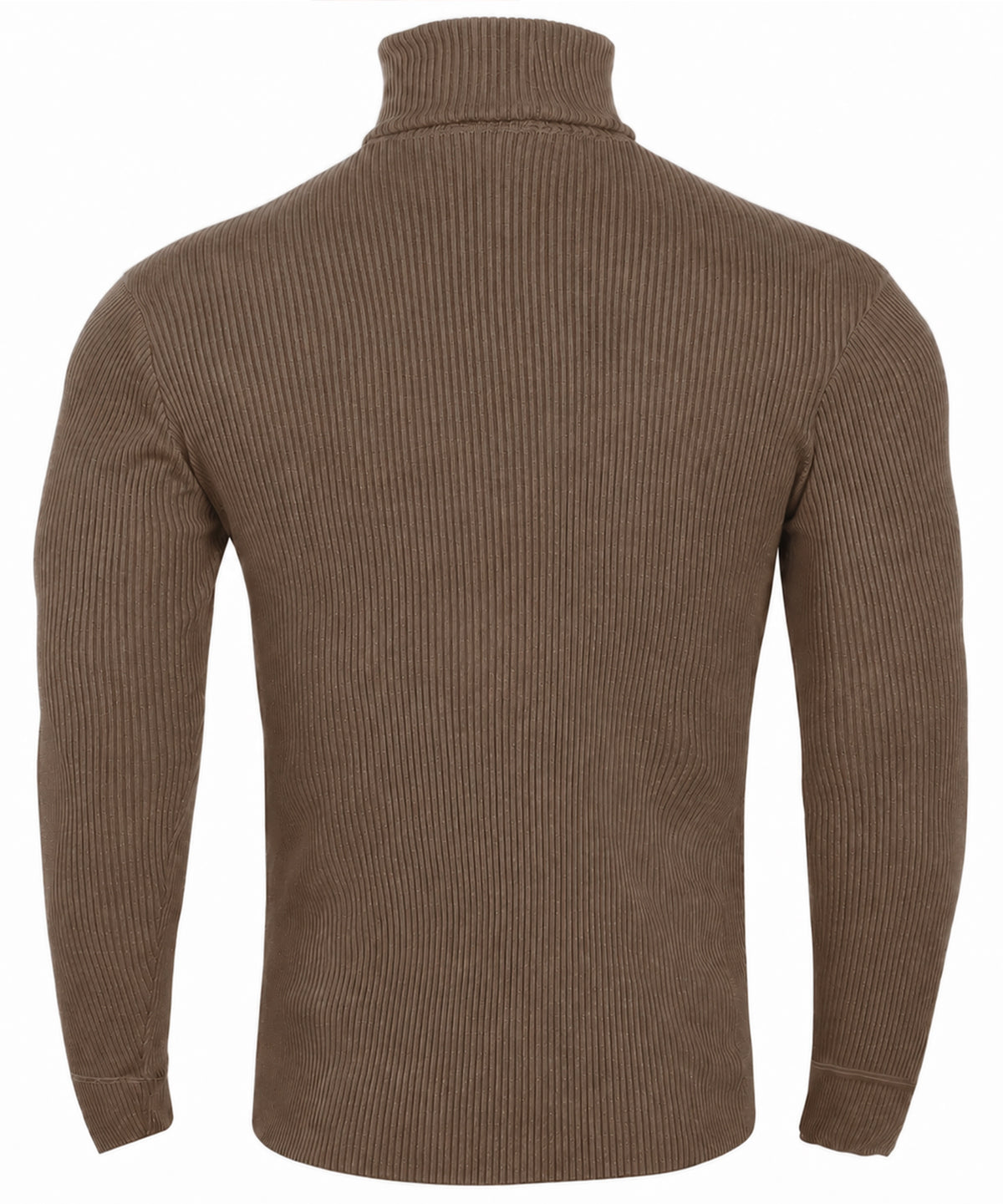 Soft Stretch Cotton Blend Ribbed Turtleneck Men Slim Fit Pullover Shirt