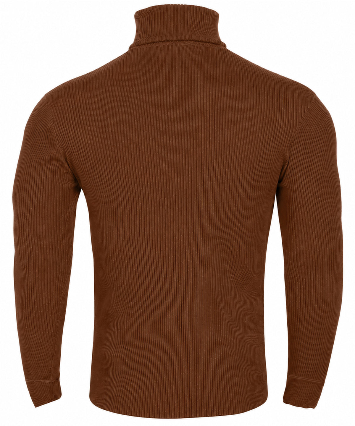 Soft Stretch Cotton Blend Ribbed Turtleneck Men Slim Fit Pullover Shirt