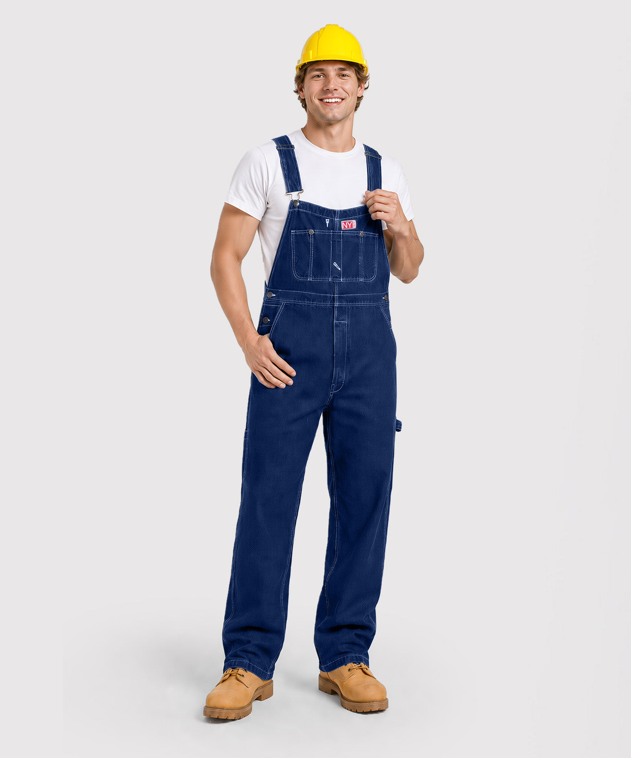 100% Cotton Denim Bib Overalls Relaxed Fit