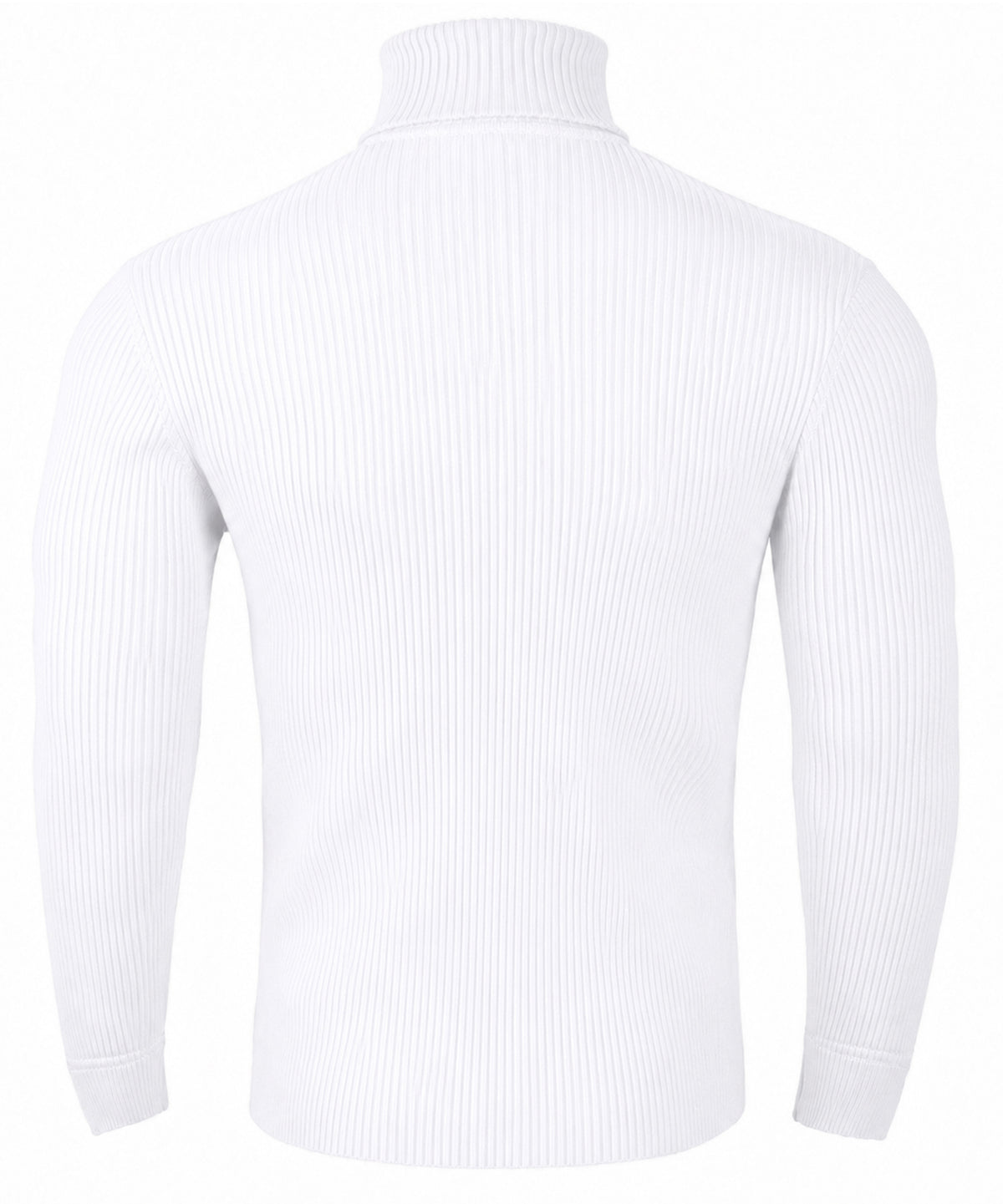 Soft Stretch Cotton Blend Ribbed Turtleneck Men Slim Fit Pullover Shirt